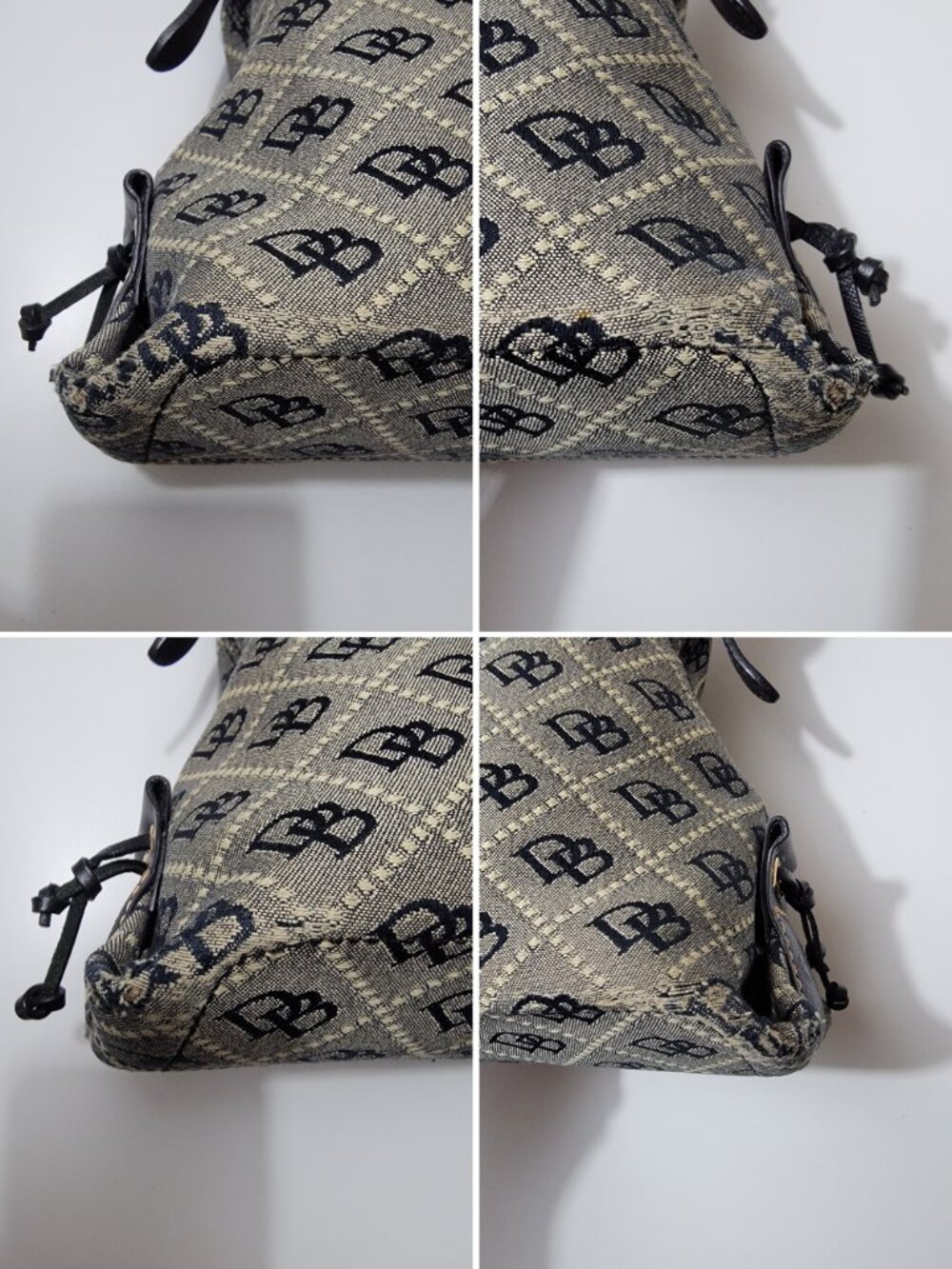 Dooney & Bourke Signature DB Monogram Jacquard Hobo Shoulder Bag Black Gray - Picture 10 of 13